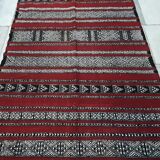 Moroccan black red kilim carpet, handmade Wool Berber carpet  120x200cm