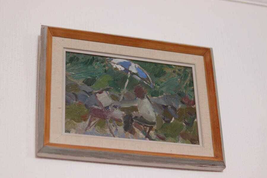 Original Swedish oil on panel – “Seated Figure” by Gösta Stawåsen – vintage & framed – 38 × 29 cm (15.0" × 11.4")