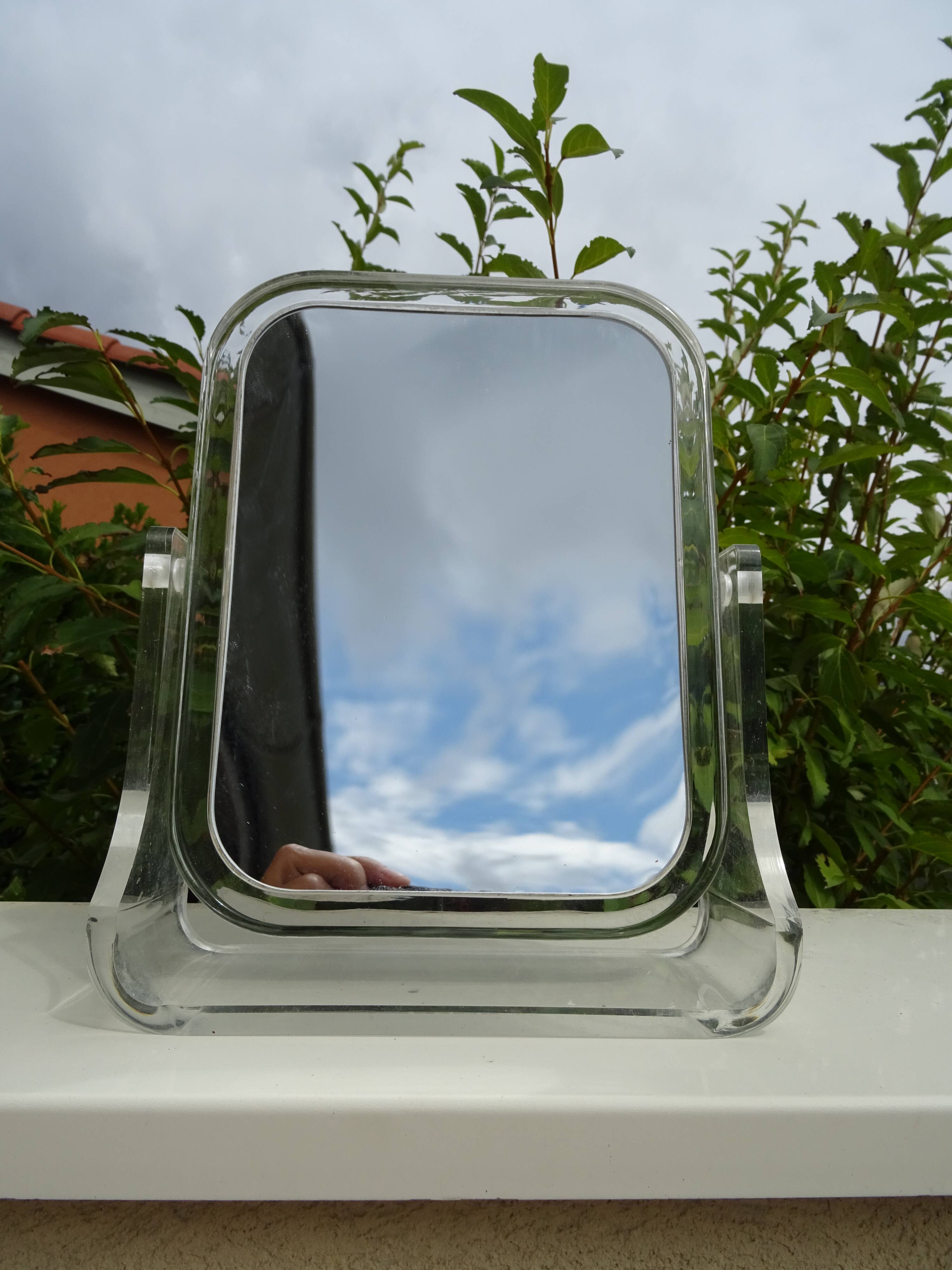 Vintage double-sided plexiglass mirror from the 60s/70s