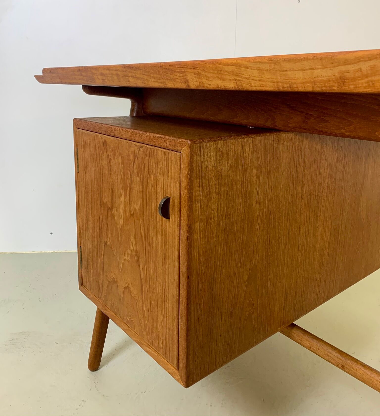 Danish midcentury teak executive desk by Arne Vodder edited by Sibast