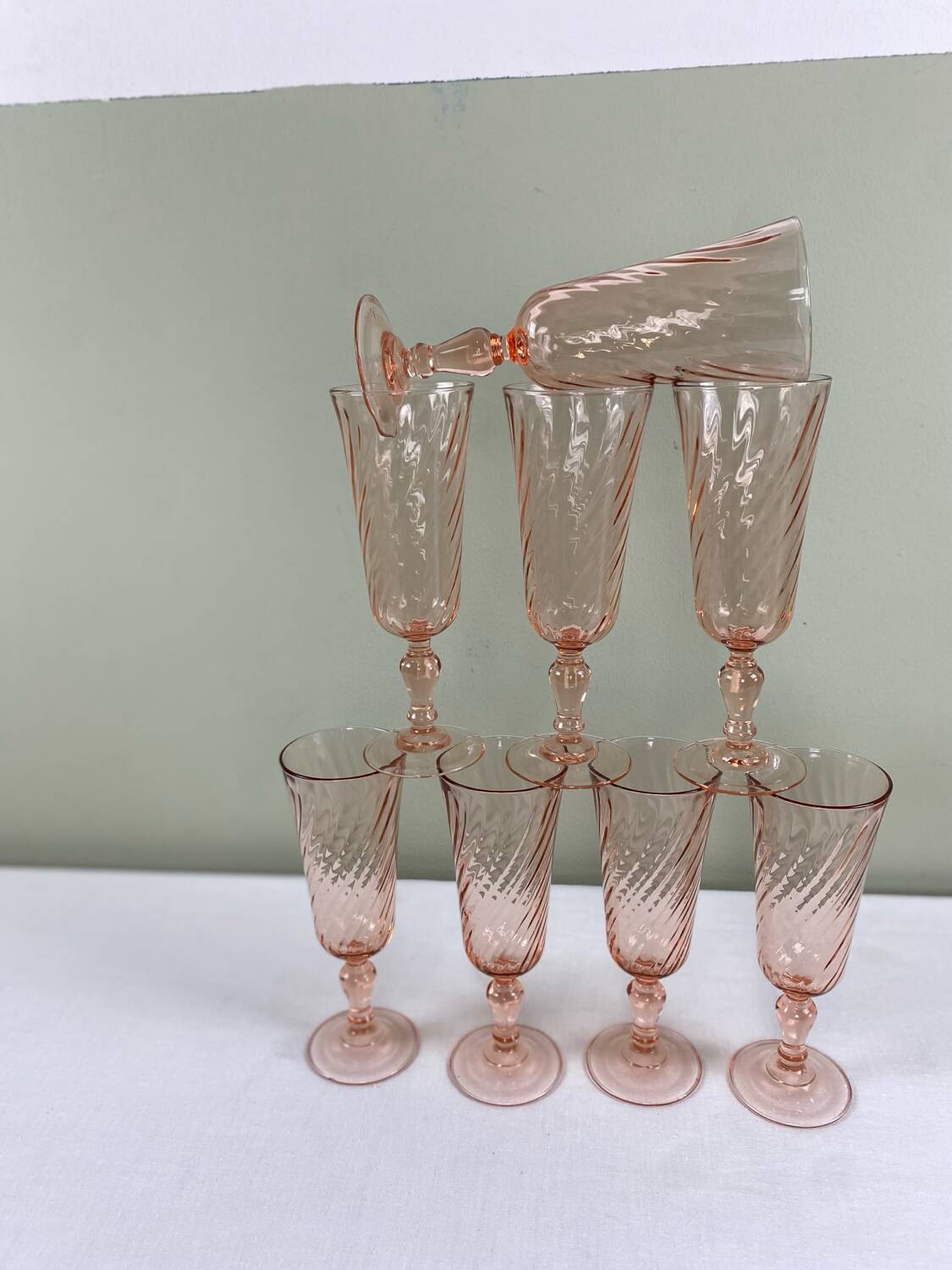 8 vintage Rosaline flutes