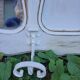Vintage wooden wall coat rack