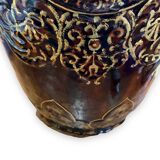 Important Longchamp Griffon vase in golden ceramic