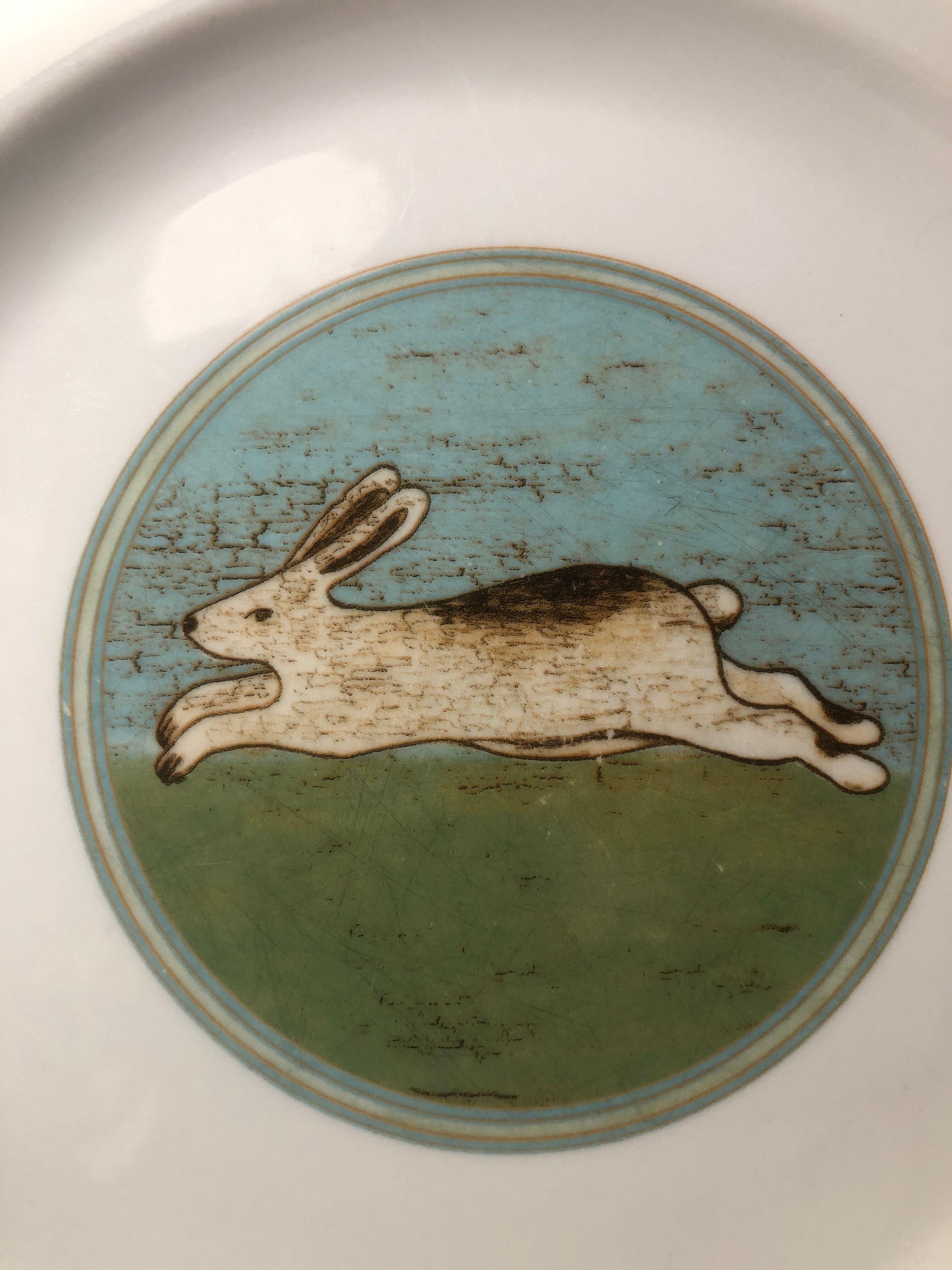 Hunter plates in fine German porcelain GIESCHE