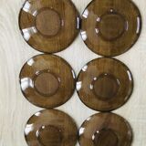 Coffee service amber glass 70s Vereco