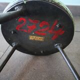 Vintage tripod stool, industrial style wood and metal