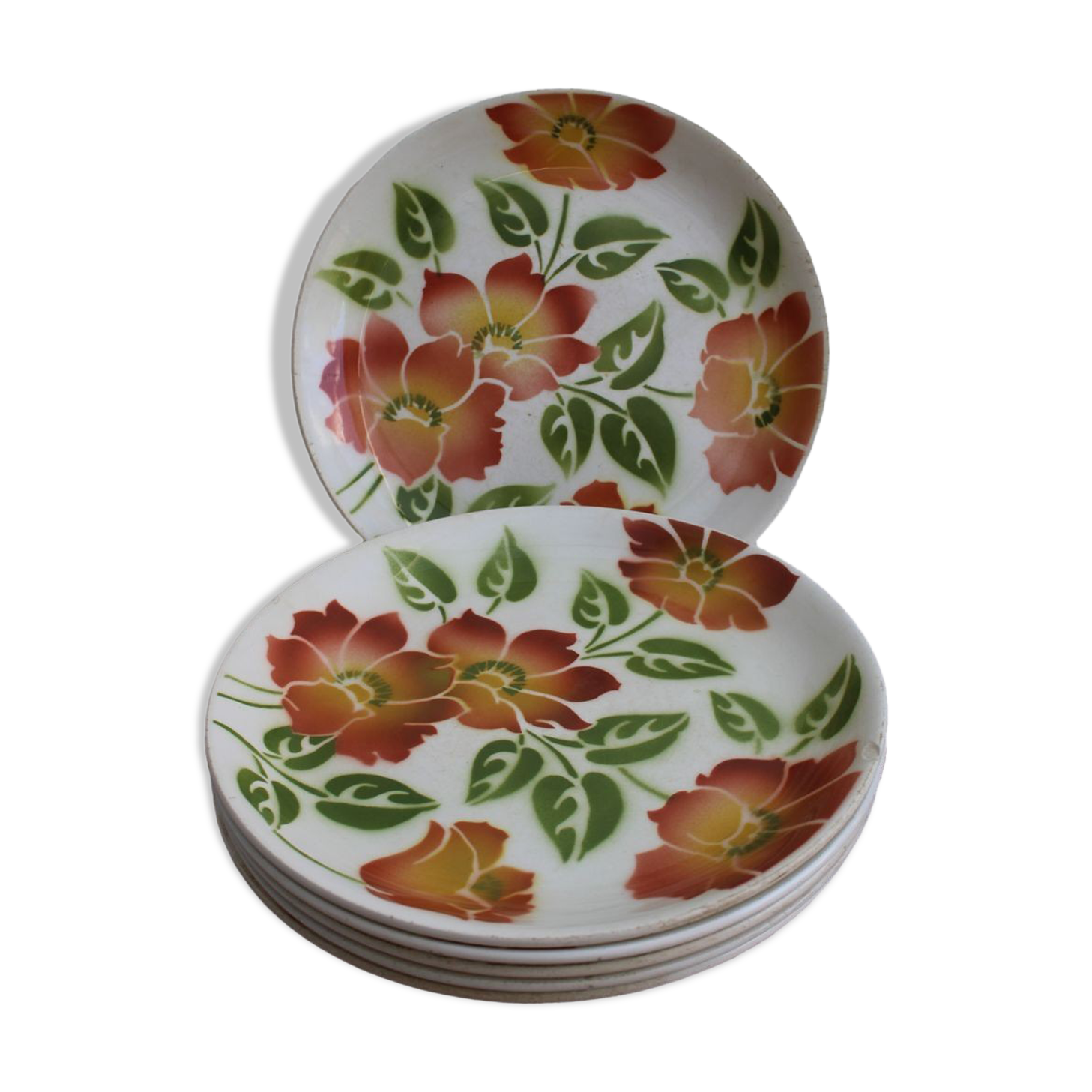 Lot de 6 assiettes plates en céramique