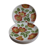 Set of 6 flat ceramic plates