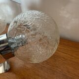 Vintage suspension 5 lights, glass and chrome