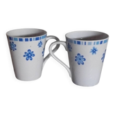 Tasses a fleurs bleues