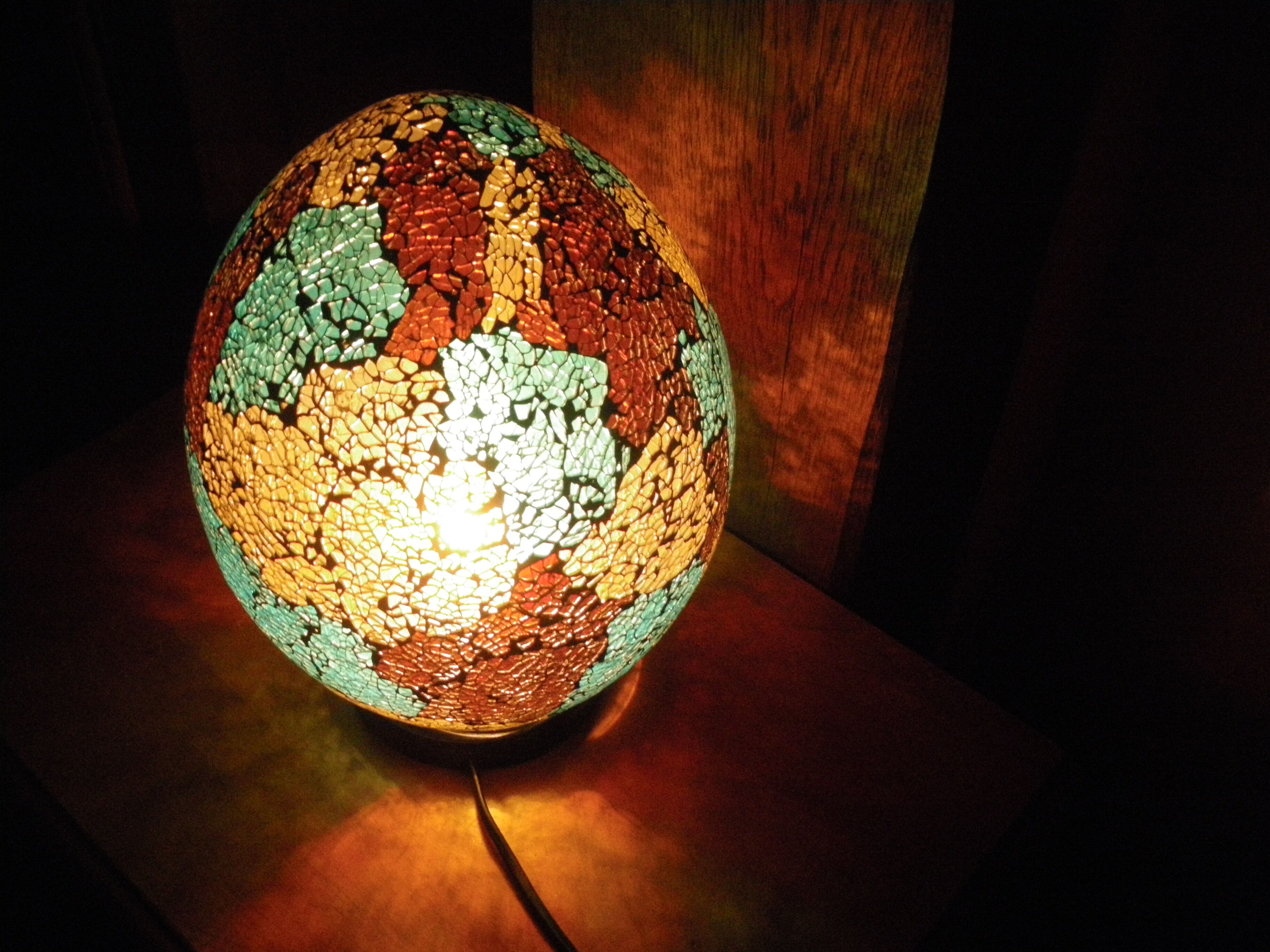 Mosaic egg lamp