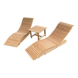 Sun lounger (2) + table