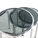 Italian round chrome nesting tables with smoked glass - set of 3
