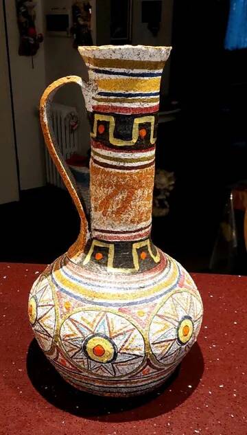 Large glazed ceramic vase from the 60s/70s Italian design by Mamma Ró Lucca
