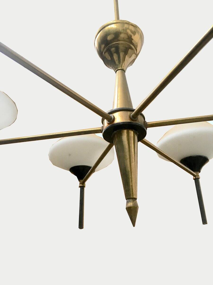 Vintage chandelier in opaline glass