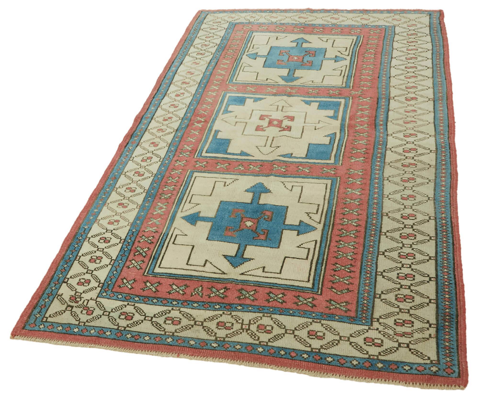 Tapis anatolien vintage turc 125 cm x 208 cm