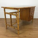 Rattan desk 1970 jungle chic style