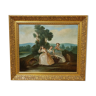 Classic painting: young women with apples