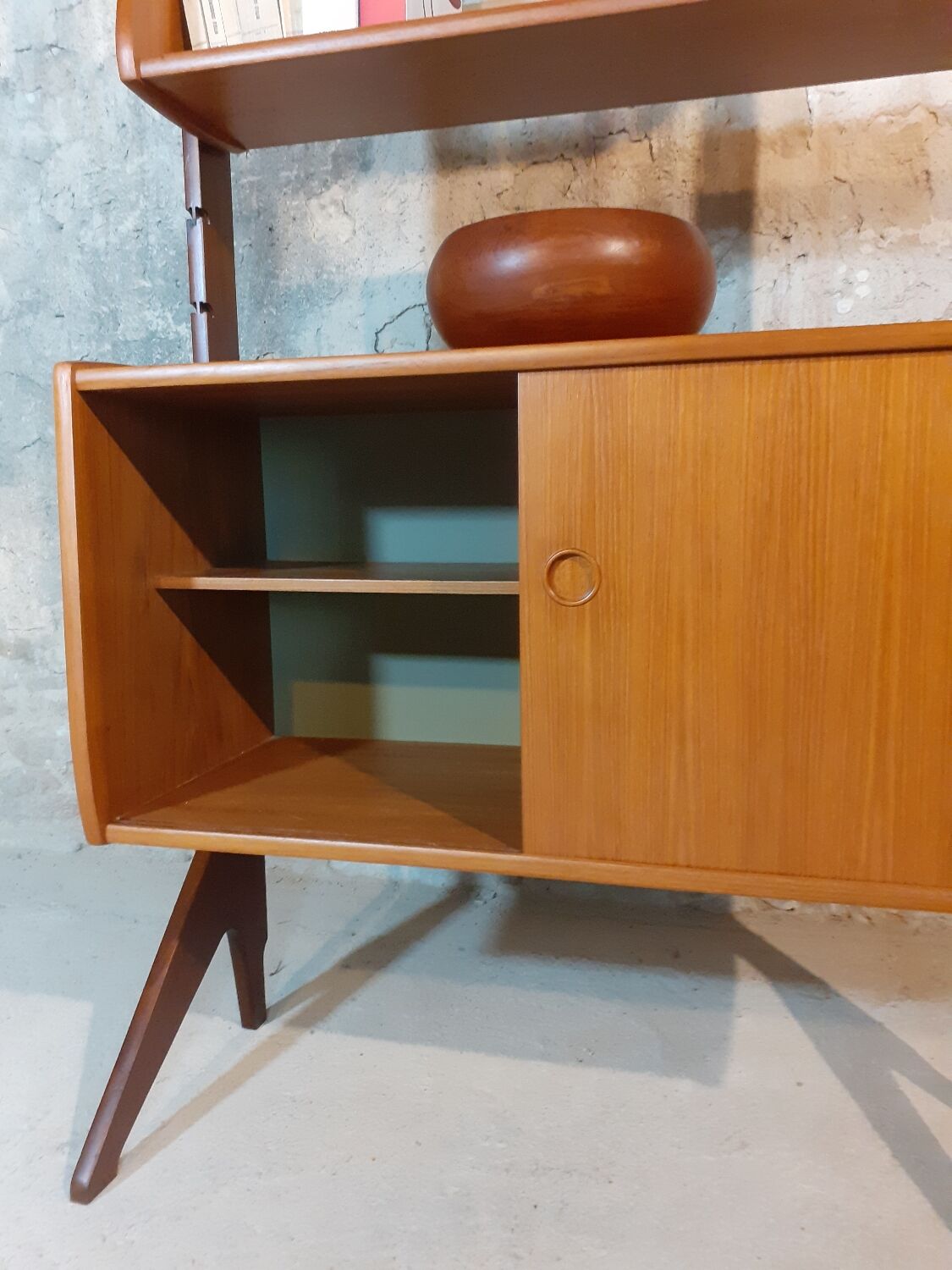 Ergo teak shelving unit, Scandinavian vintage 1960s