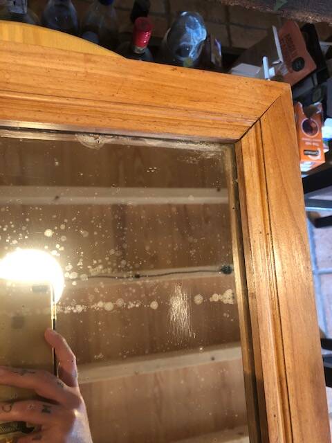 Large Art Deco wooden mirror