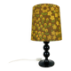 Black turned wood lamp seventies flower lampshade