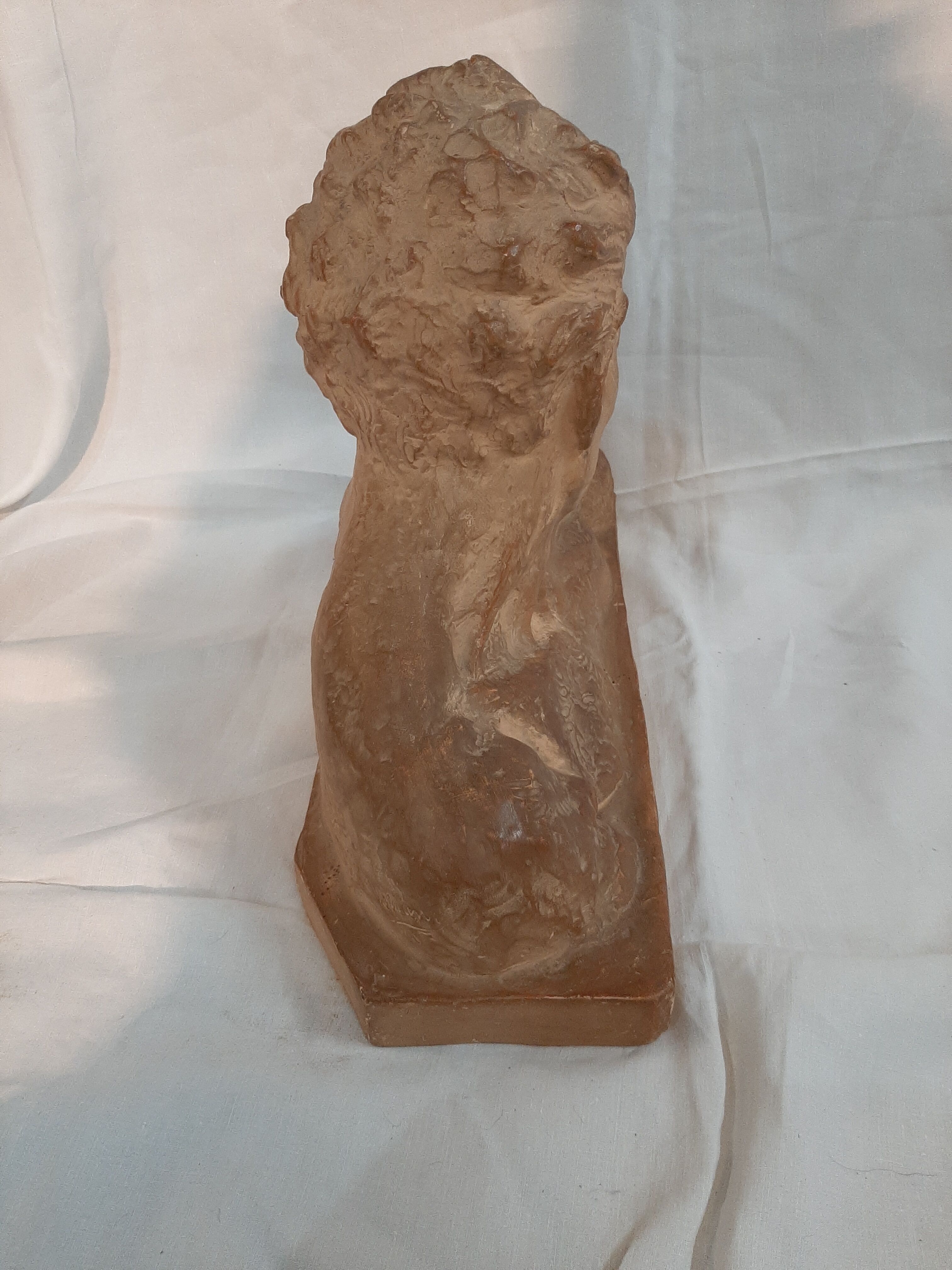 Bust of Jean mermoz in terracotta signed cipriani