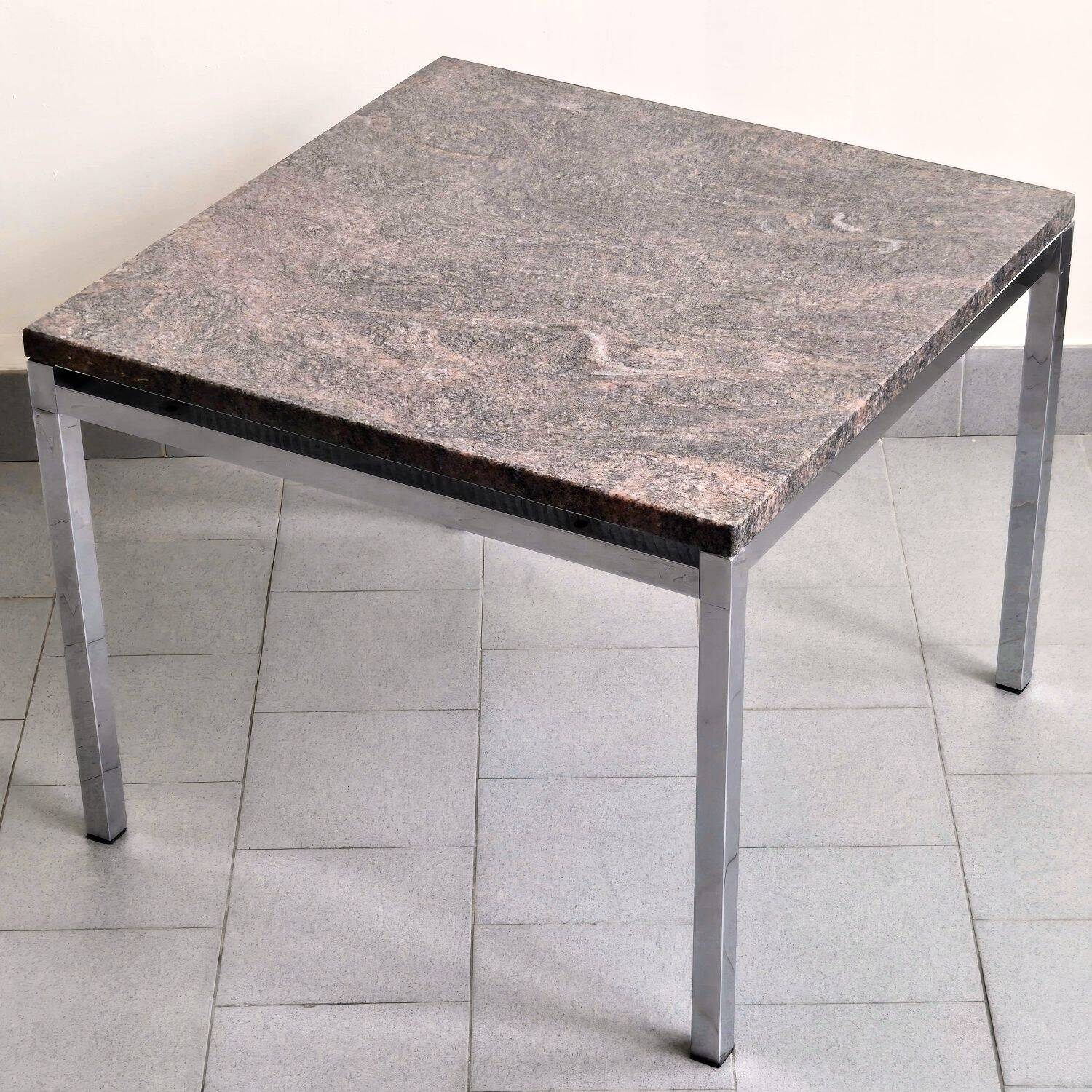 Vintage pink granite side table 1970