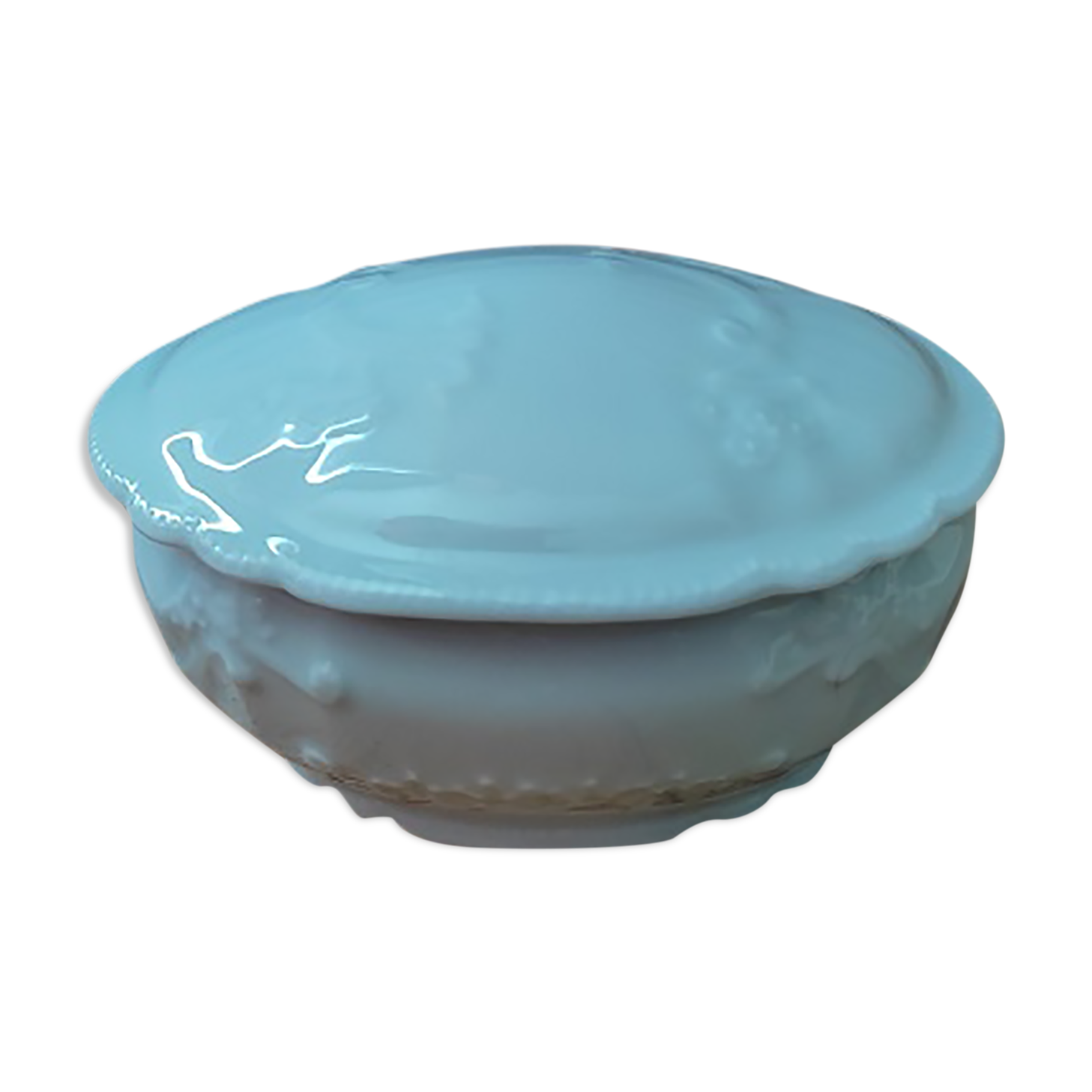 empty sugar bag in white porcelain pearl vintage antique pearl