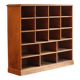 Large storage unit with compartments in waxed pine, early 20th century.