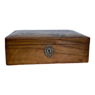 Wooden box with flower pattern to renovate
