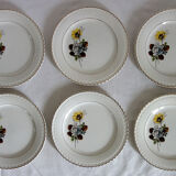 Set of 6 dessert plates Digoin model Veronese, 50s