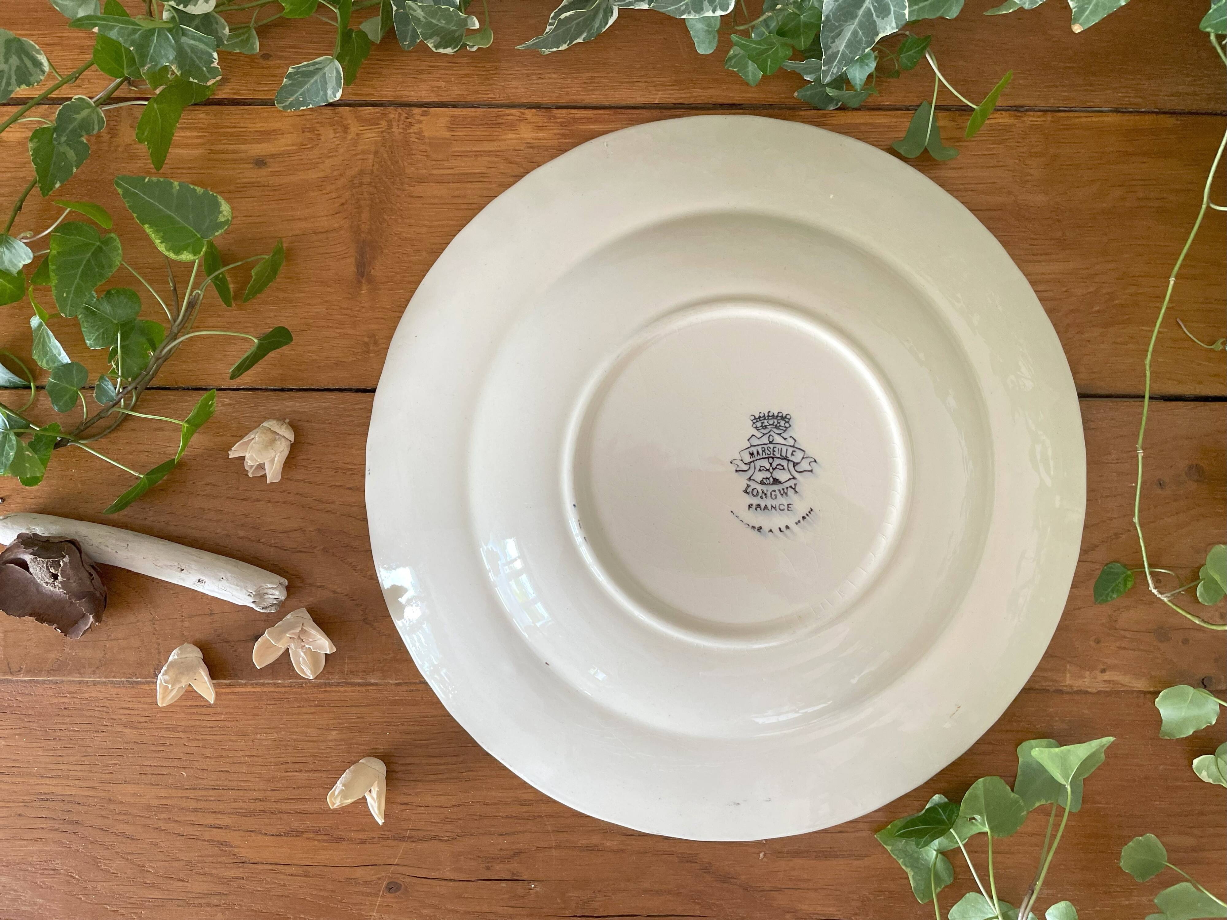 Old earthenware salad bowl from LONGWY