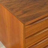 1950s sideboard, partly solid, walnut veneer, Bauhaus design, attributed to Franz Ehrlich