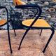 Paire de chaises bois et métal noir
