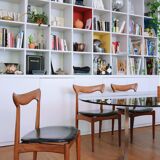 6 chairs skaï teck Bramin made in Denmark