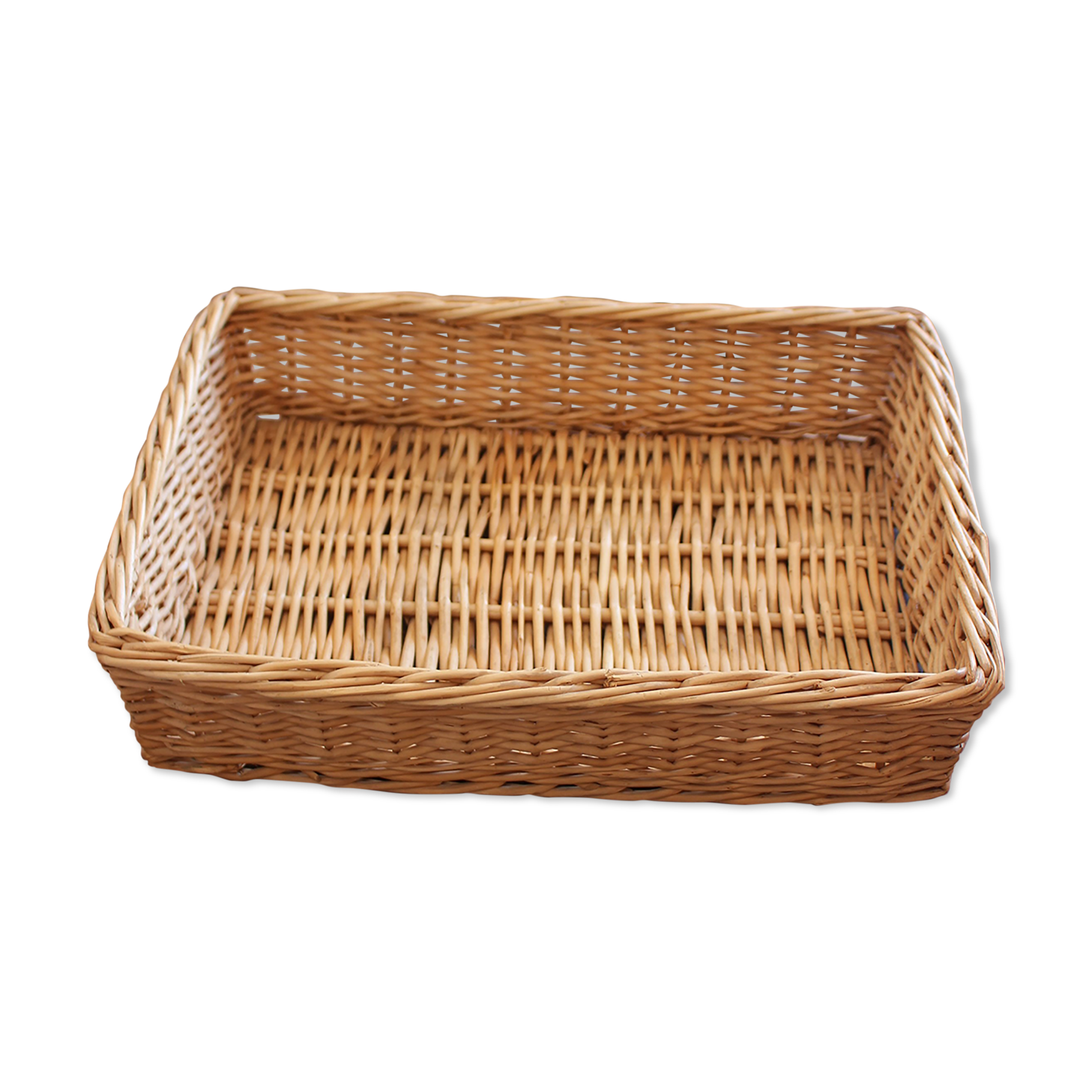 Plateau rectangle osier vintage