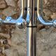 Vintage 1970s chrome metal coat rack