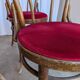 Set of 8 Vintage Bentwood Bistro Chairs: Red Upholstery