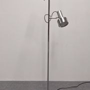 Space age modernist floor lamp with 2 aluminium spots, France circa 1970.
