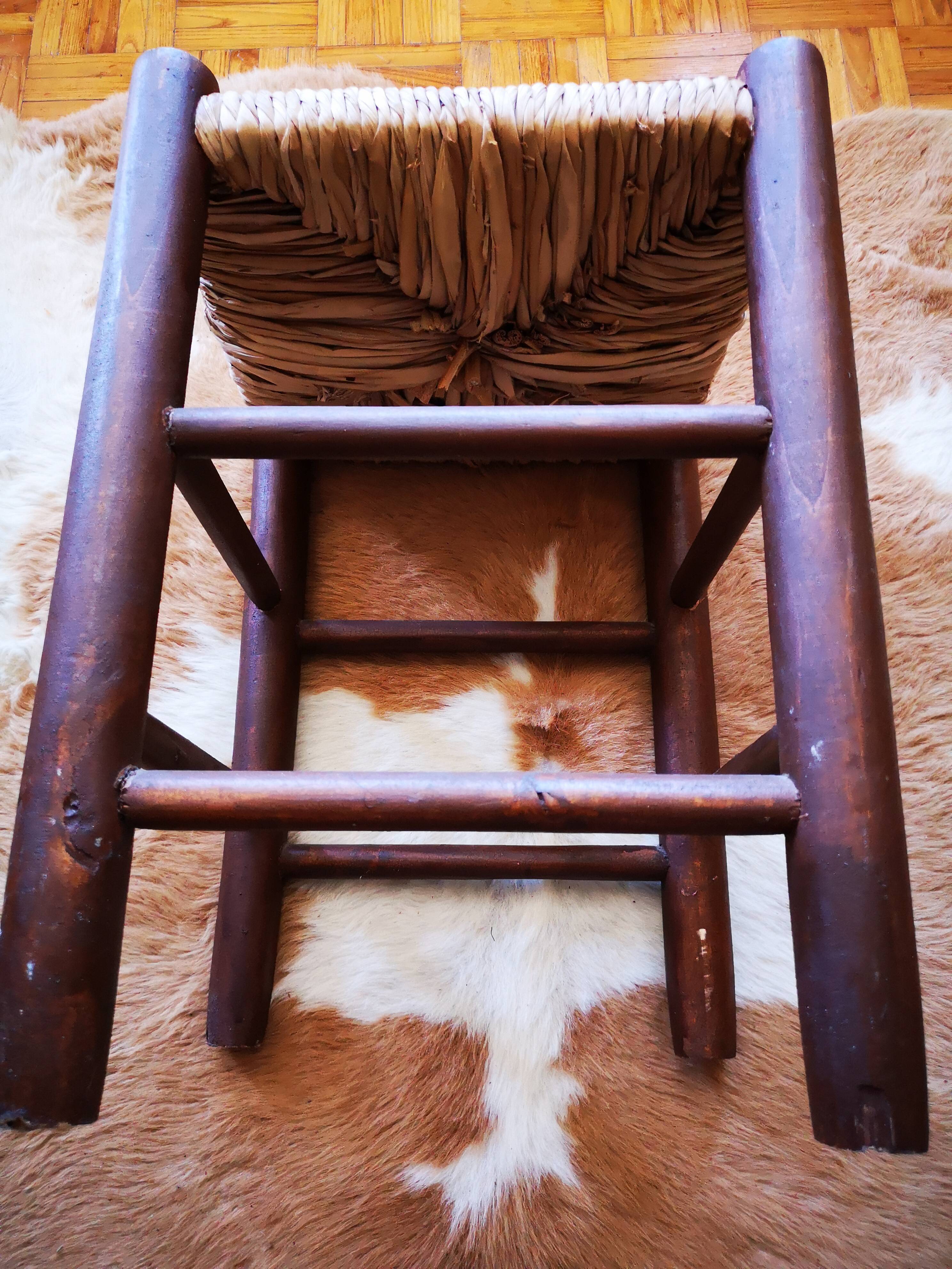 Stool paillé years 50.