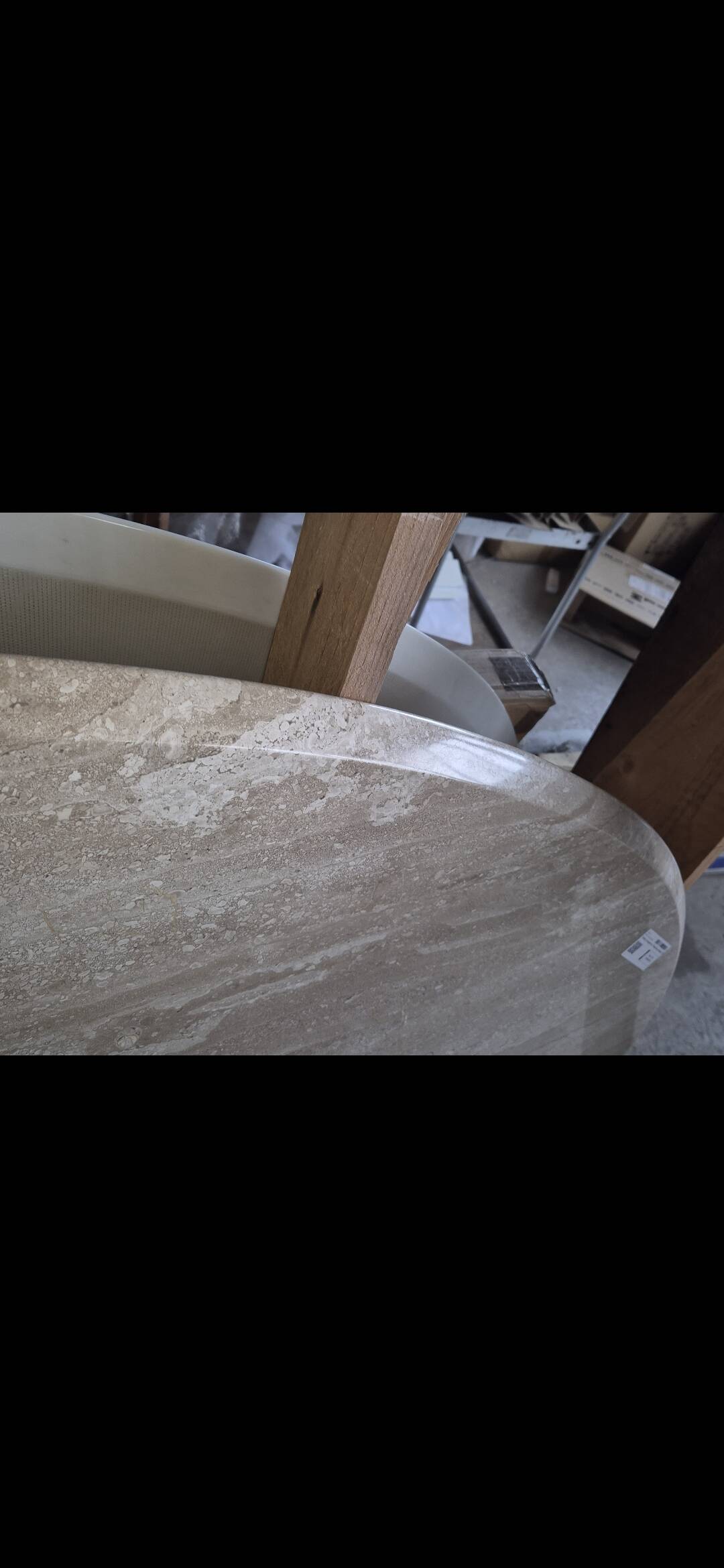 1970s travertine dining table