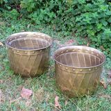 Pair of brass pot cover
