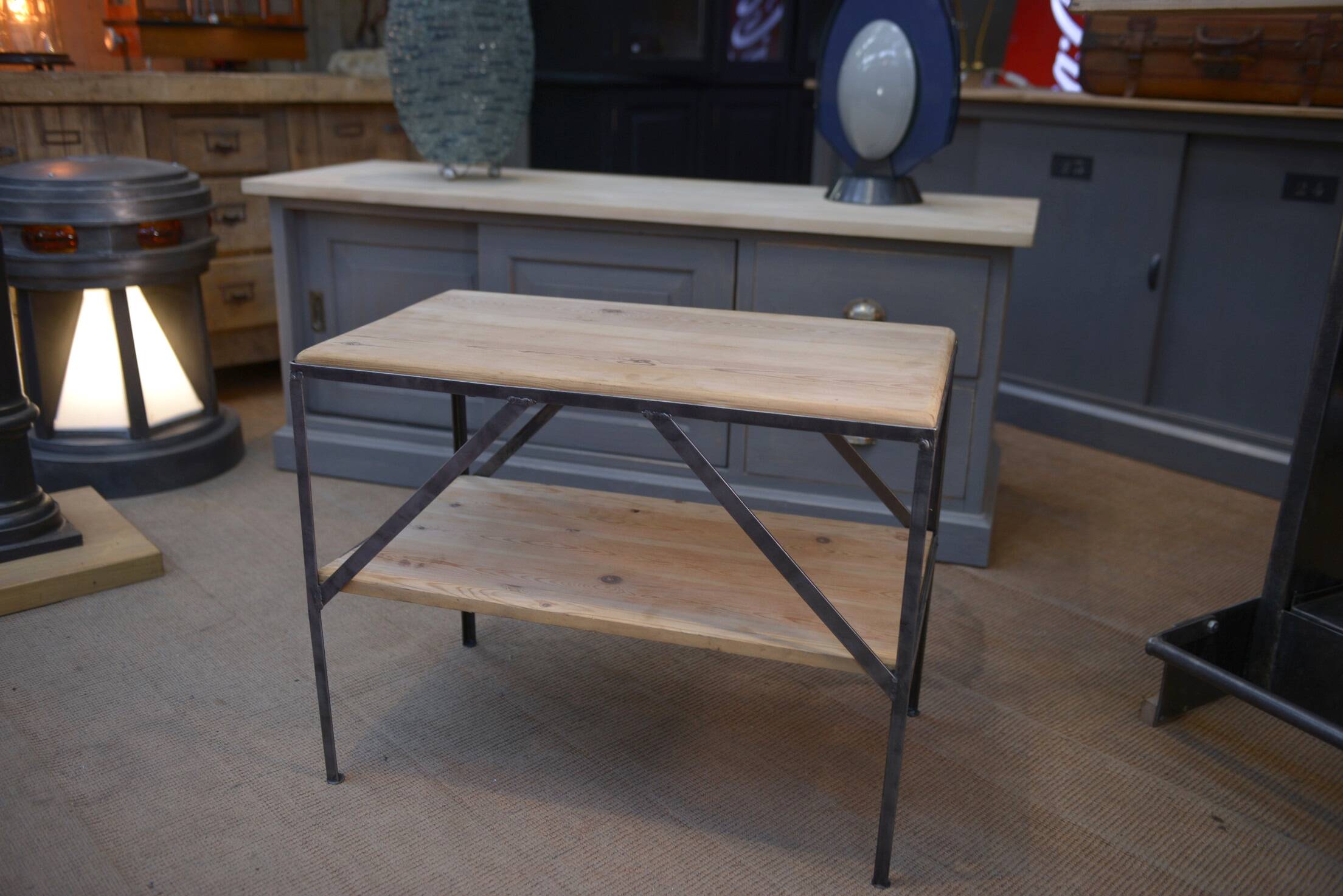 Small industrial side table 1970s