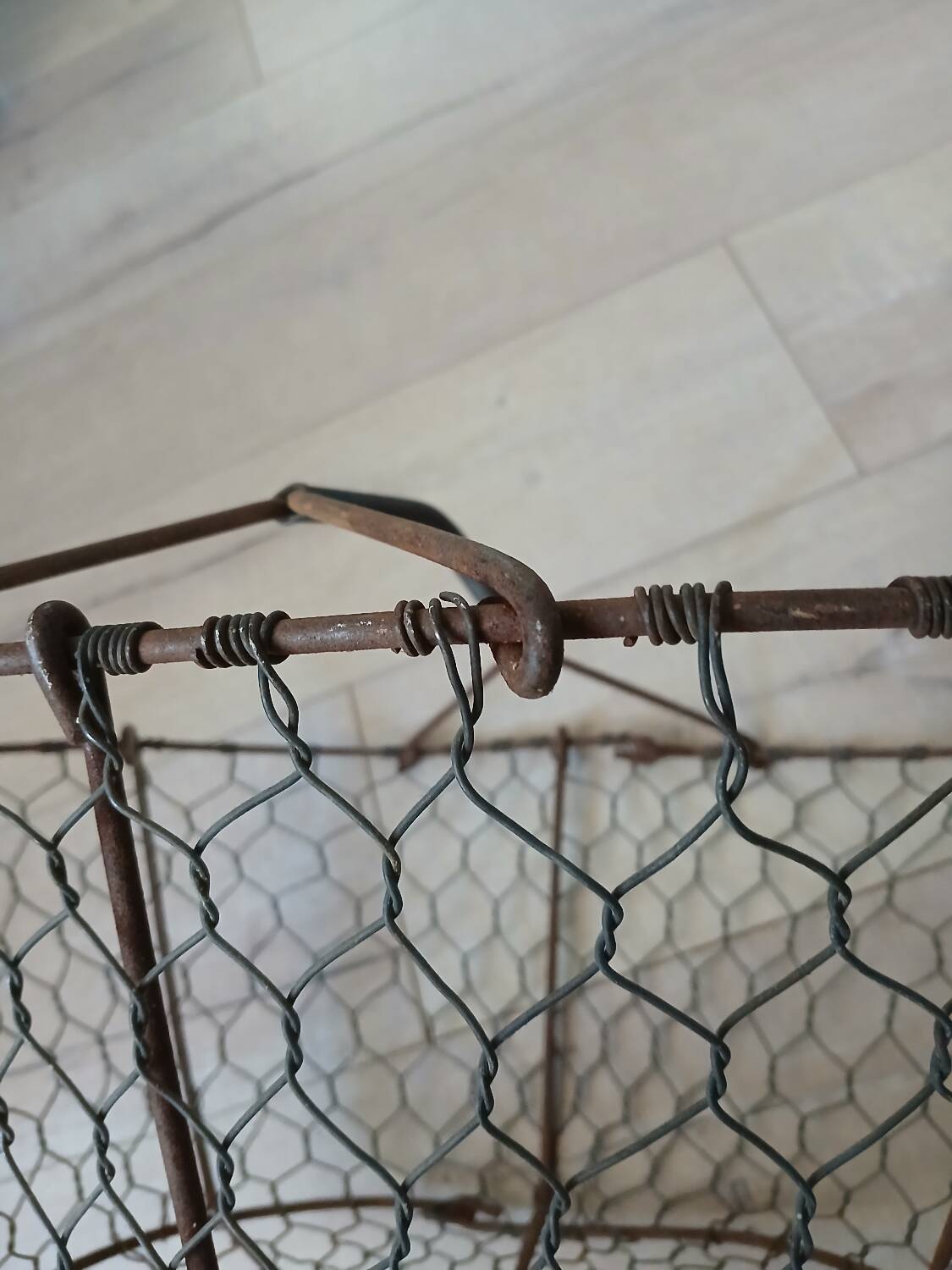 Antique metal basket + wire