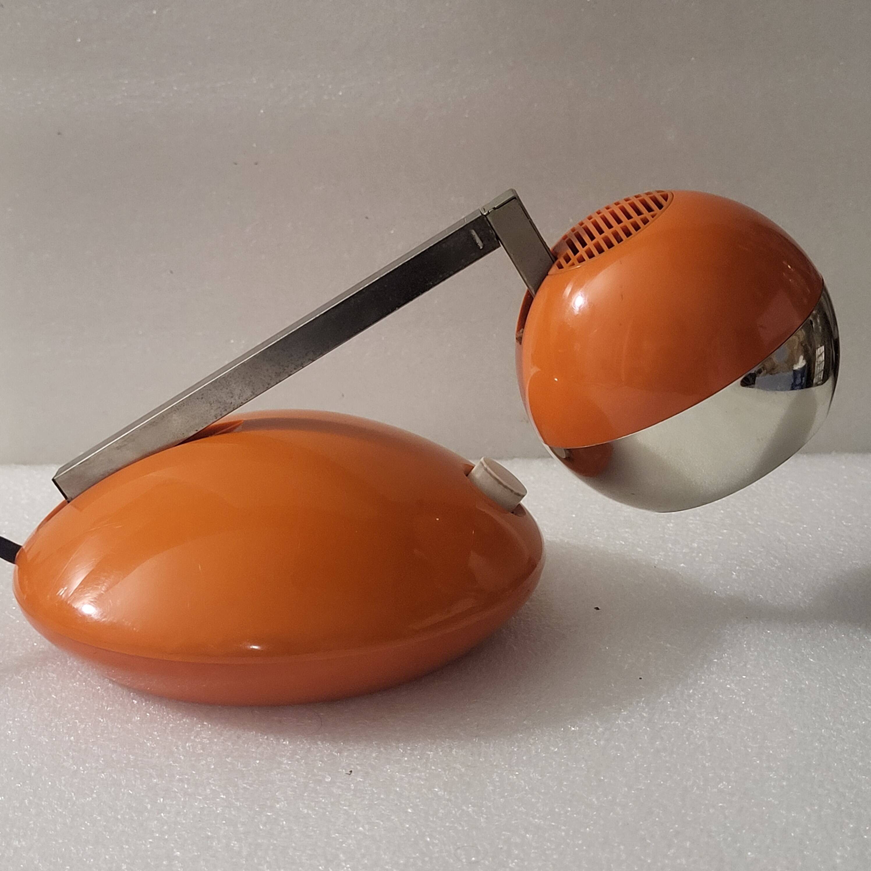 Orange eye ball lamp, space age, Eichoff, Germany, 1960-70