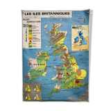 Vintage British Isles School Map Poster