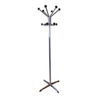 Vintage chrome metal coat rack, 70s-80s