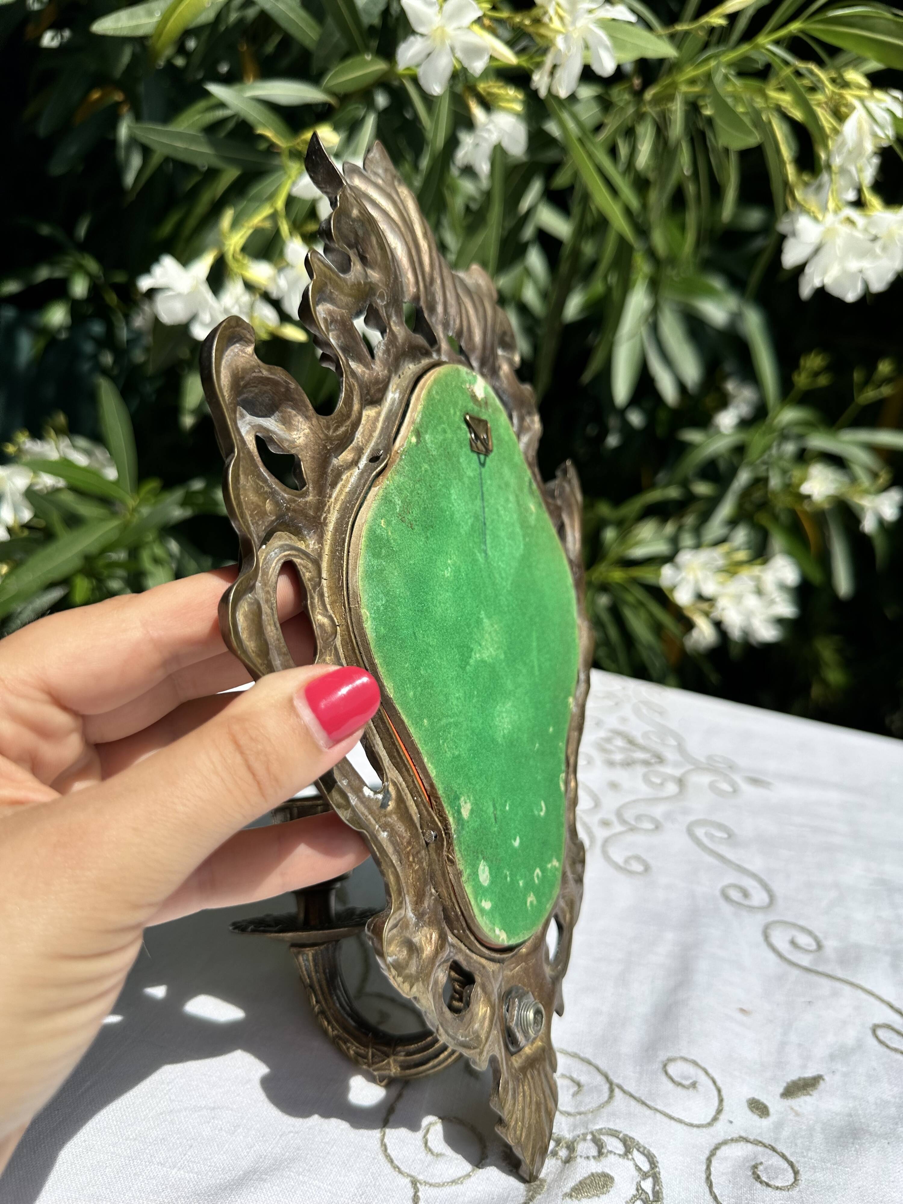Magnificent Vintage Brass Mirror Candlestick - Baroque - Home Decor