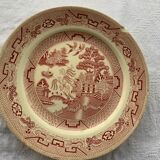 Set of 5 plates and an iron earth cake dish, willow hamage Moulin des loups art deco model