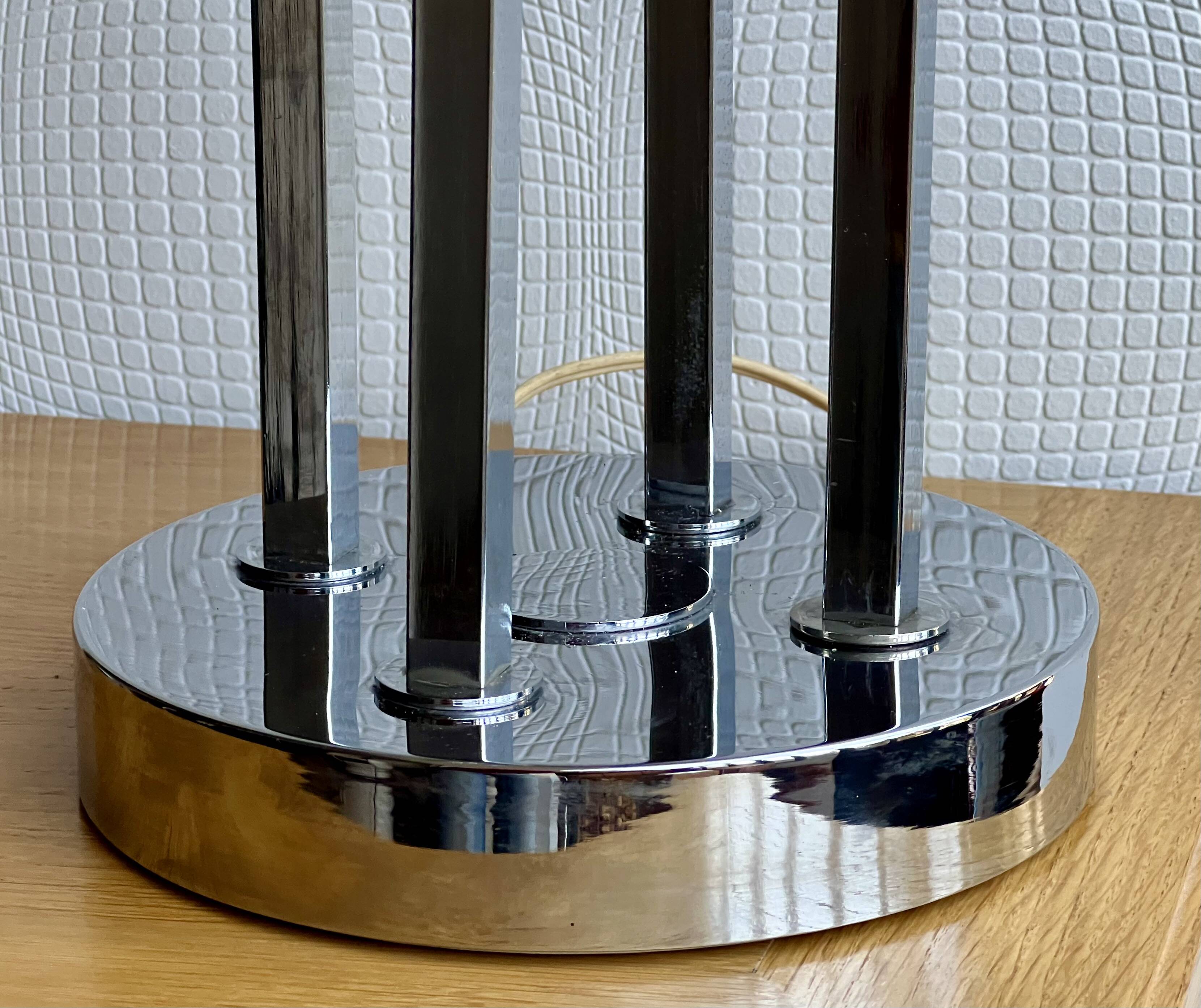 Large 70' Italian chrome table lamp by Stilux Milano